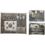 [953] 제3차 병기부대장 회의  기념 1951년 10월 15일 등 2점 및 미 육군 병기학교에 대한민국 태극기 증정