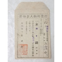 [89] 1939~1940년 경기도 광주군수가 발행한 남한산공립심상소학교 수업료납입고지서와 수업료영수증이 있는 봉피